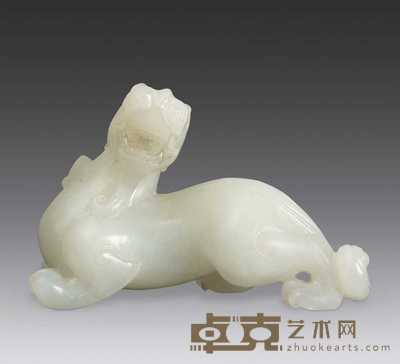 六朝 白玉兽 长7.5cm